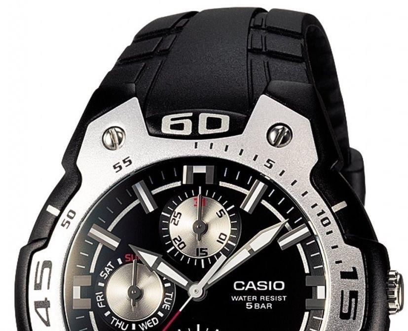 Casio Watchband MTR-302 Black Resin Strap w/ Steel buckle and Attaching Pins