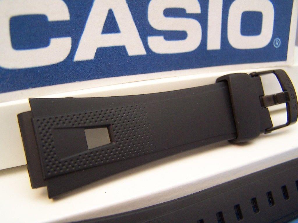 Casio Watchband AQ-190 W-1. Black Resin Casio Strap Watchband