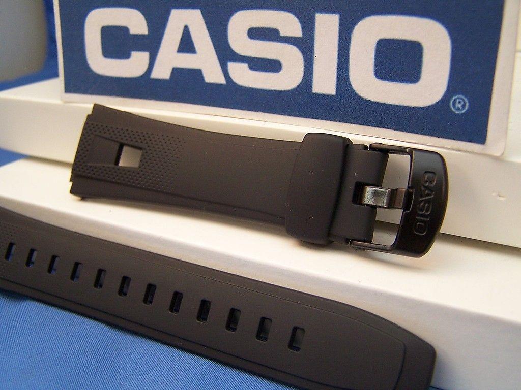 Casio Watchband AQ-190 W-1. Black Resin Casio Strap Watchband