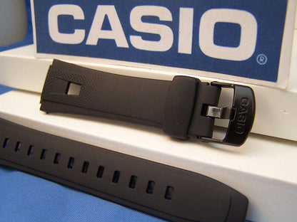Casio Watchband AQ-190 W-1. Black Resin Casio Strap Watchband
