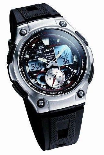 Casio Watchband AQ-190 W-1. Black Resin Casio Strap Watchband