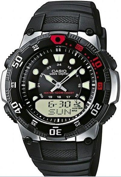 Casio watchband WVA-107 or WVA-107H Original Waveceptor Black Resin
