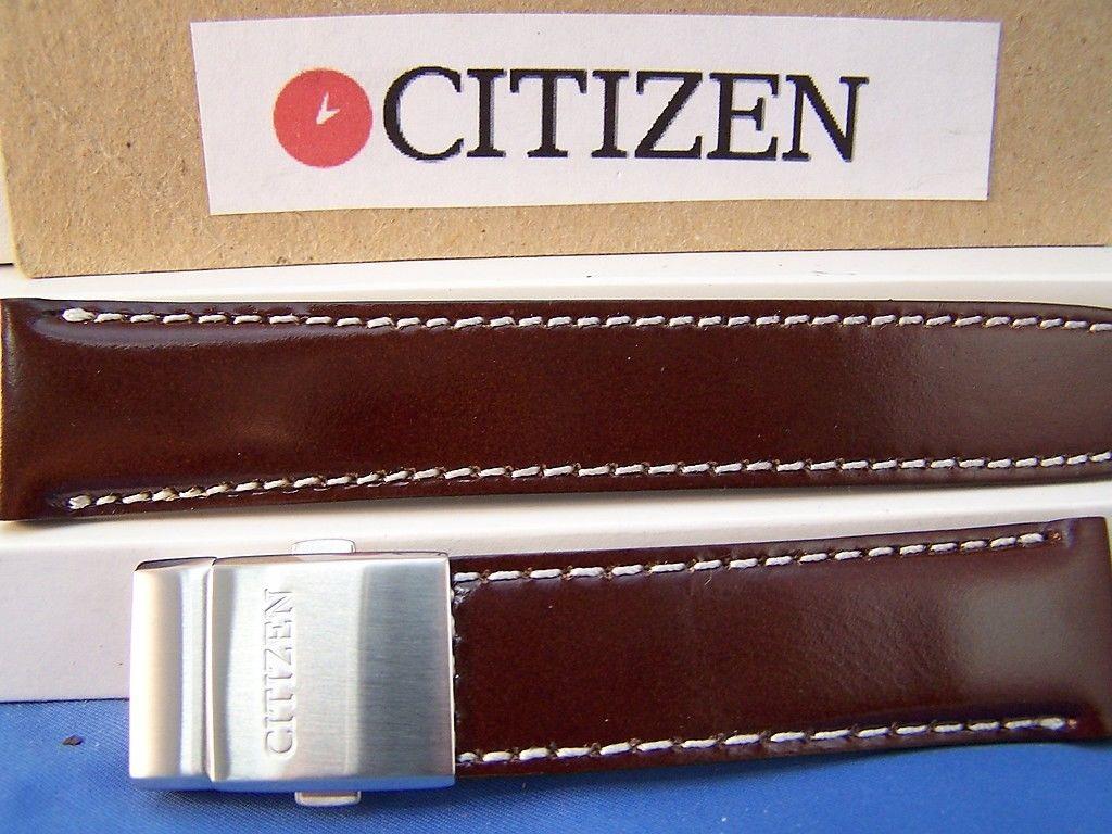 Citizen Watchband BJ7010 Brown Leather 22mm Strap With Deployment buckle