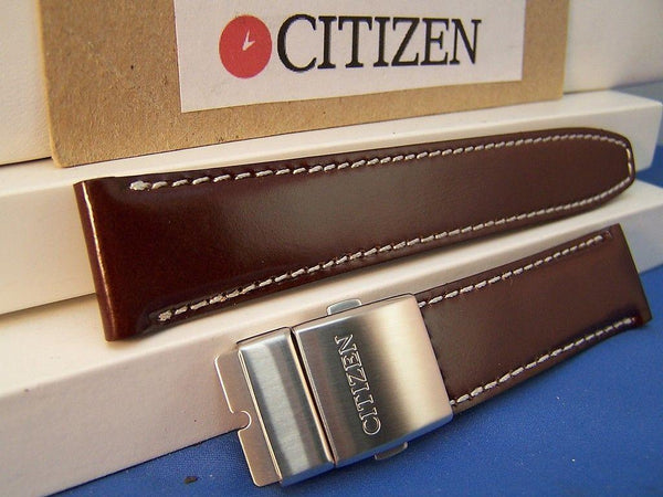 Citizen Watchband BJ7010 Brown Leather 22mm Strap With Deployment buckle