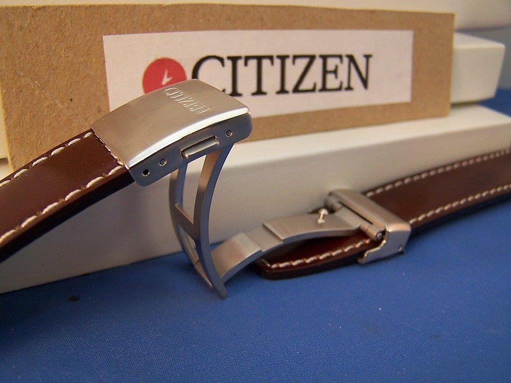 Citizen Watchband BJ7010 Brown Leather 22mm Strap With Deployment buckle