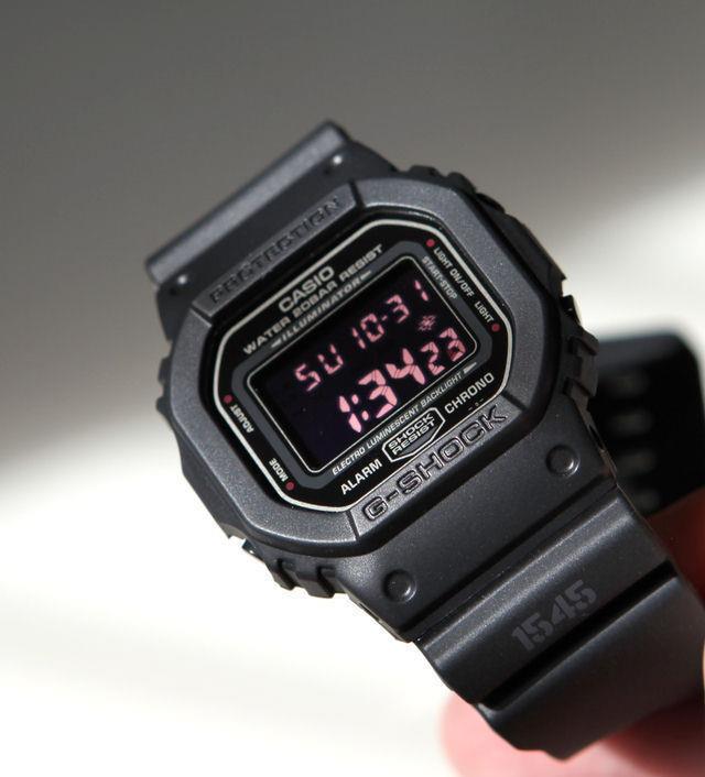 Casio Watchband DW-5600 MS 1545, RZDW-5600 MS. G-Shock Black Resin Strap