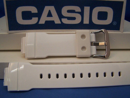 Casio Watchband AW-591 SC-7 Shiny White Resin Strap For Digital Analog G-Shock
