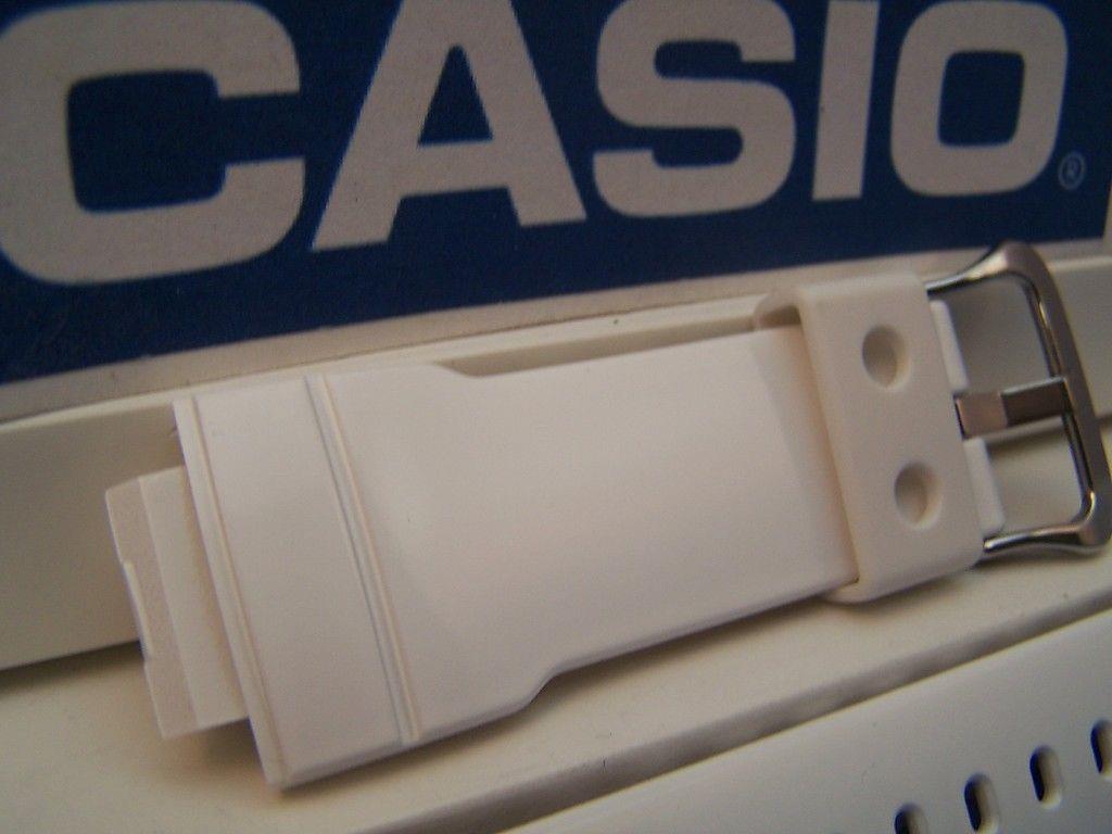 Casio Watchband AW-591 SC-7 Shiny White Resin Strap For Digital Analog G-Shock