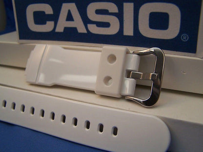 Casio Watchband AW-591 SC-7 Shiny White Resin Strap For Digital Analog G-Shock