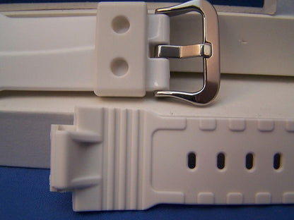 Casio Watchband AW-591 SC-7 Shiny White Resin Strap For Digital Analog G-Shock