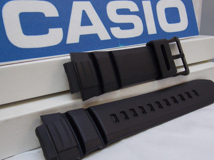 Casio Watchband WS-220,W-S220,HDDS-100,MCW-100 Black Resin Watchband / Strap.