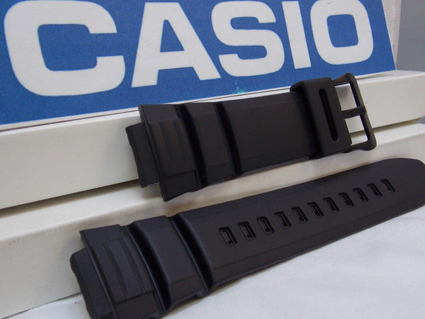 Casio Watchband WS-220,W-S220,HDDS-100,MCW-100 Black Resin Watchband / Strap.