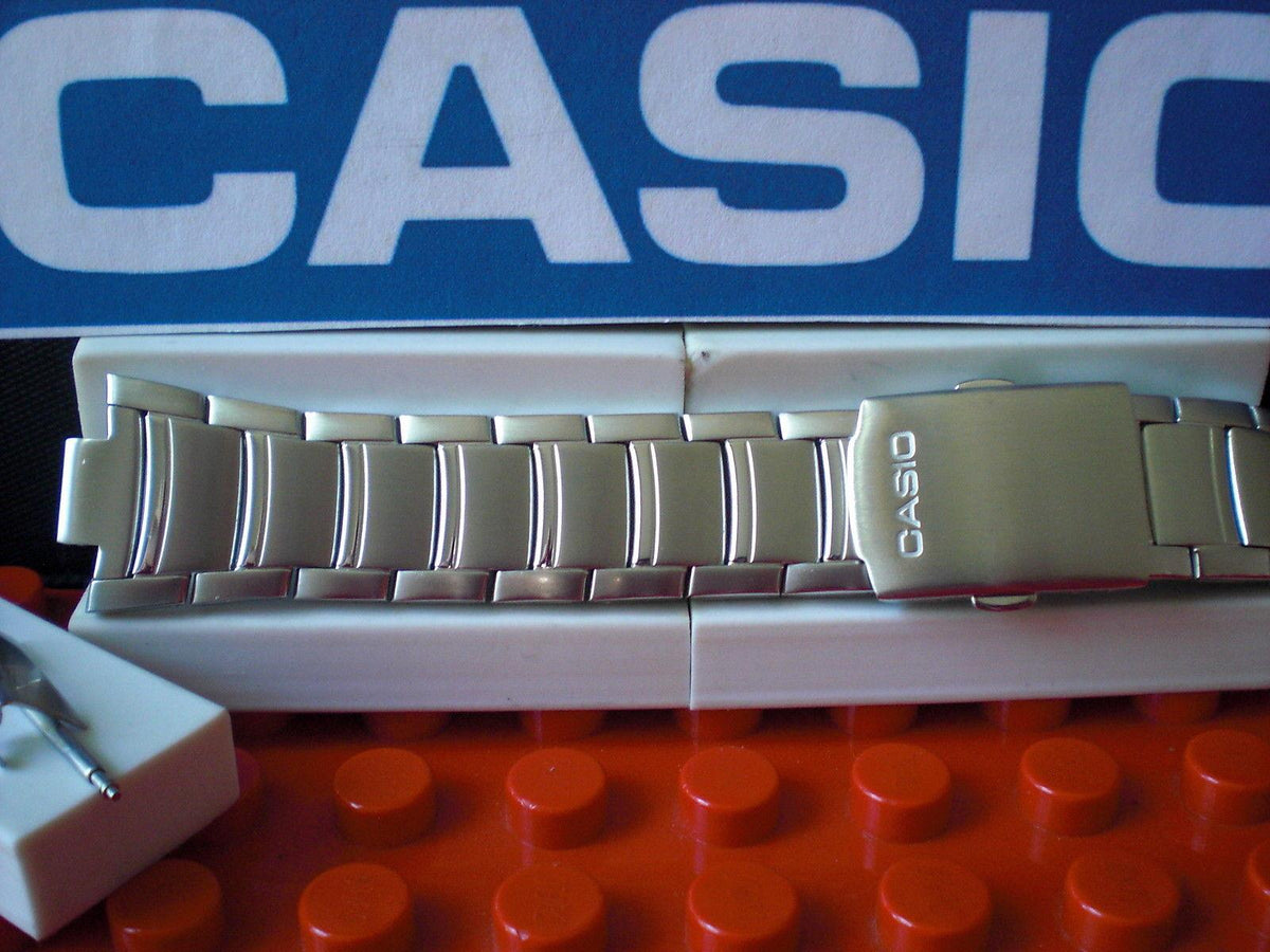 Casio Watchband AMW-702 D, AMW-703 Bracelet Fishing Gear All Steel Silver Tone