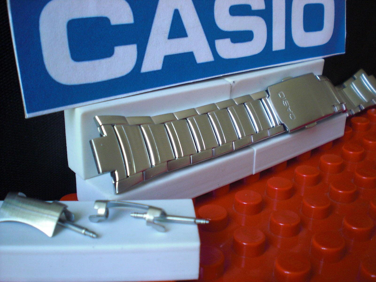 Casio Watchband AMW-702 D, AMW-703 Bracelet Fishing Gear All Steel Silver Tone