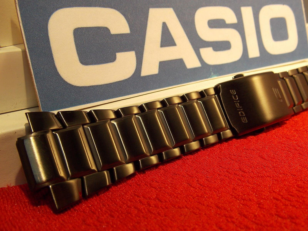 Casio Watchband EFA-131 D. Black PVD Steel Edifice Bracelet. Black Metal Band