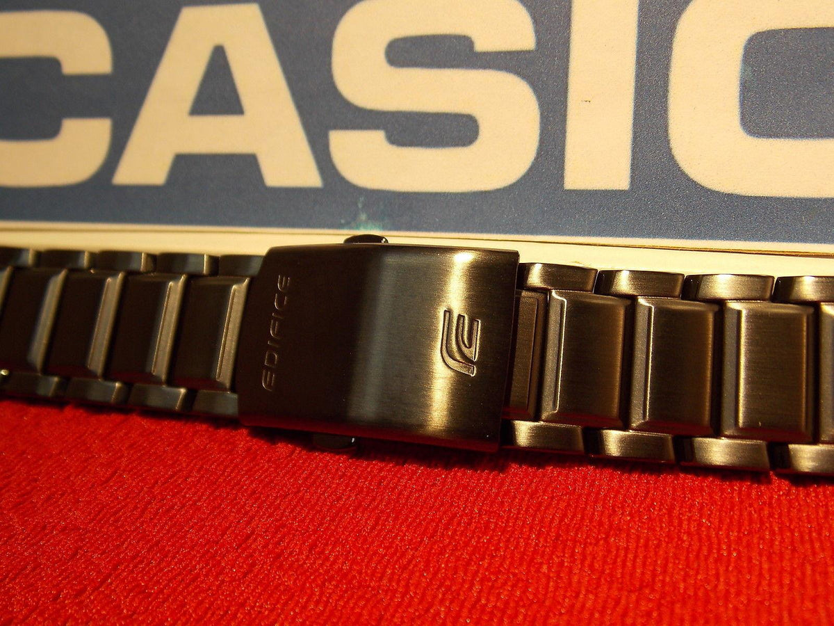 Casio Watchband EFA-131 D. Black PVD Steel Edifice Bracelet. Black Metal Band