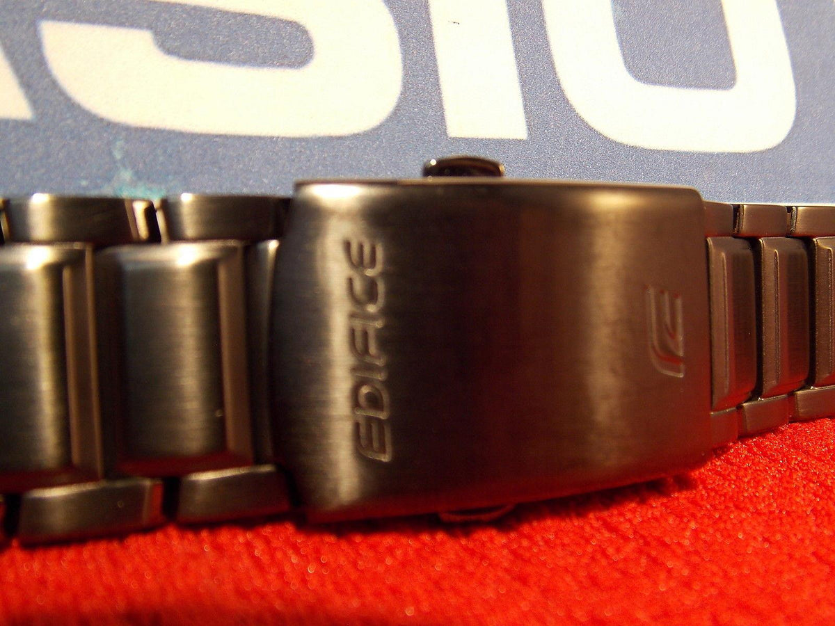 Casio Watchband EFA-131 D. Black PVD Steel Edifice Bracelet. Black Metal Band