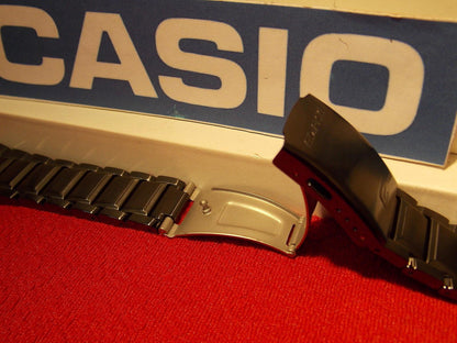 Casio Watchband EFA-131 D. Black PVD Steel Edifice Bracelet. Black Metal Band
