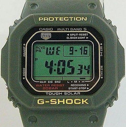 Casio Watch Parts G-5600 A-3, GW-M5600.Bezel/Shell Green w/Yellow Letter G-Shock