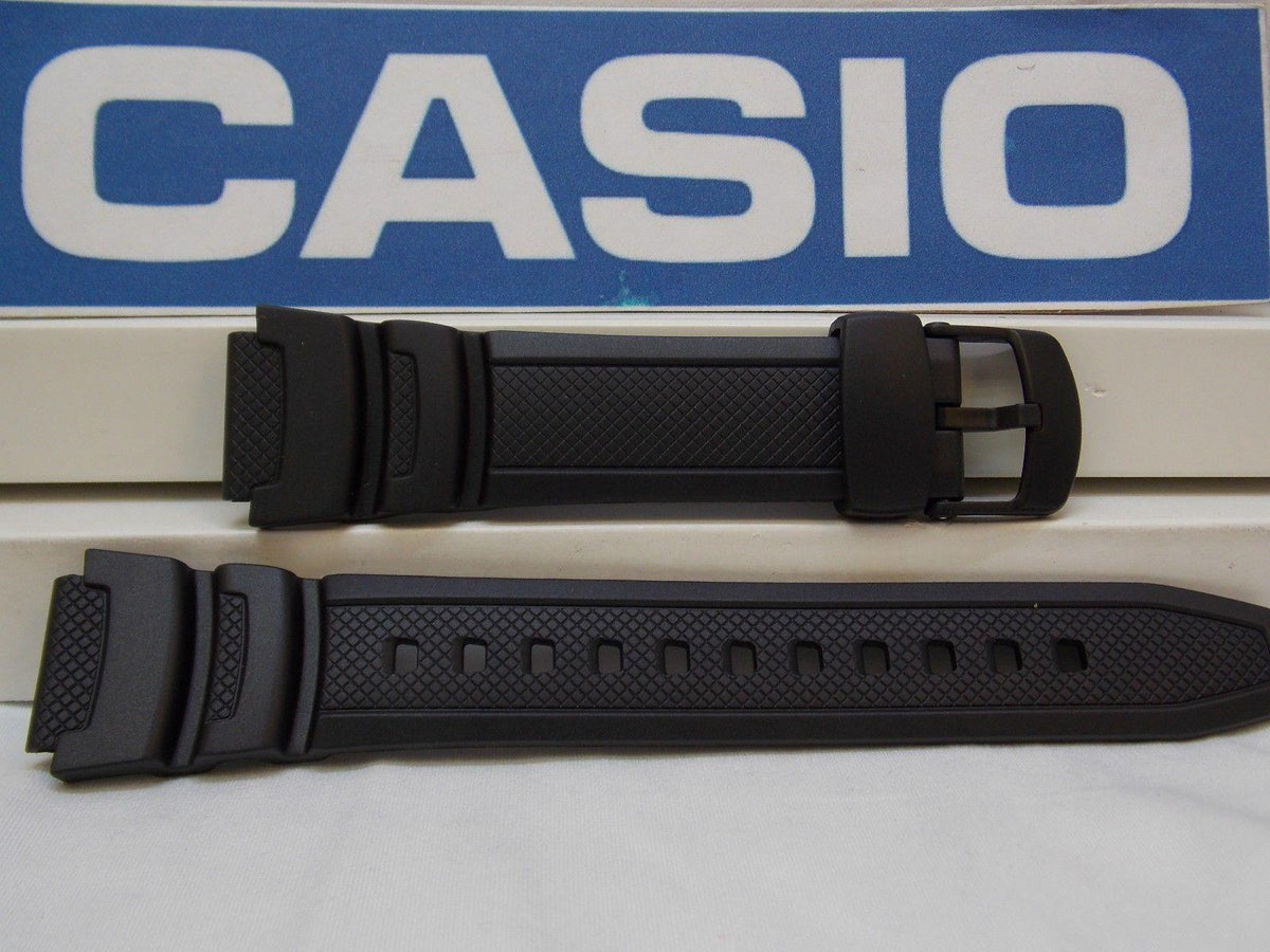 Casio Watchband WS-200, WS-210 Black Rubber Watchband / Strap.W-S200