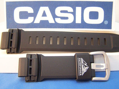 Casio Watchband PAW-5000 Pathfinder Solar Atomic Black Resin Strap. Watchband