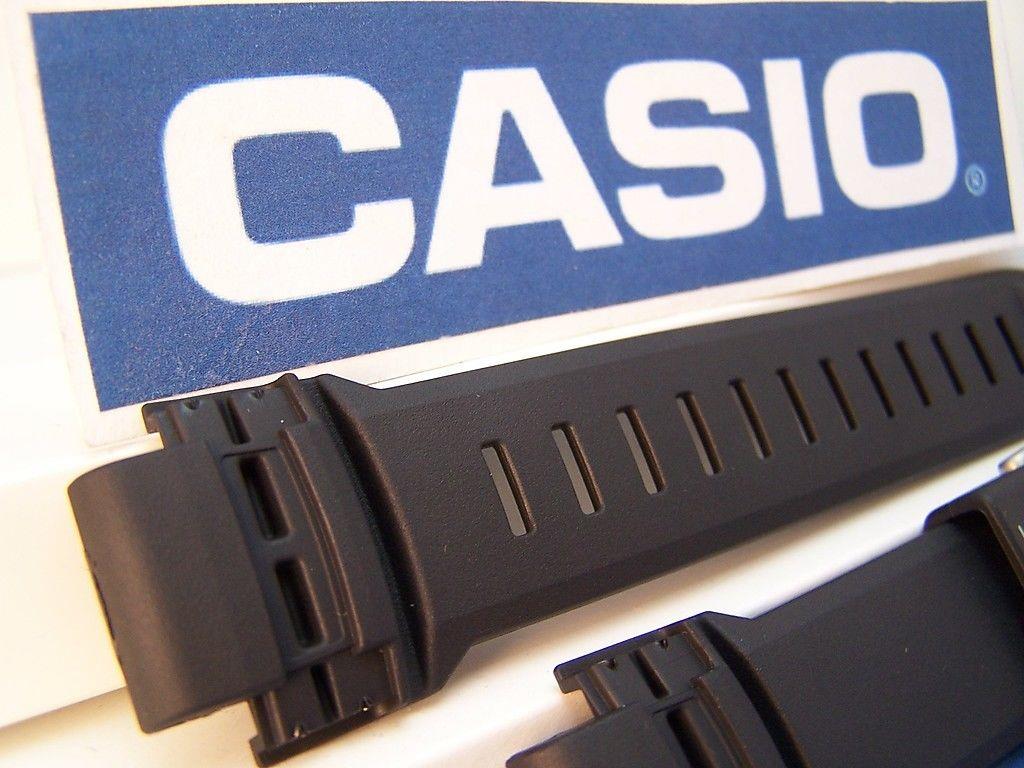 Casio Watchband PAW-5000 Pathfinder Solar Atomic Black Resin Strap. Watchband