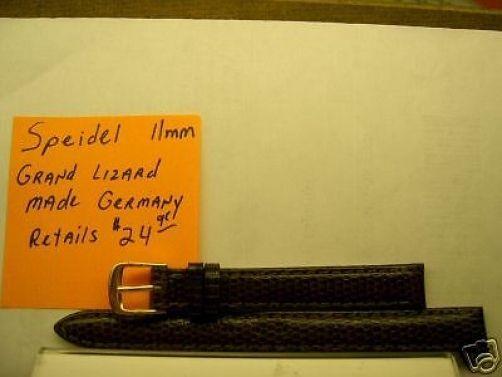 Speidel ladies genuine lizard skin watchband. 11mm brown