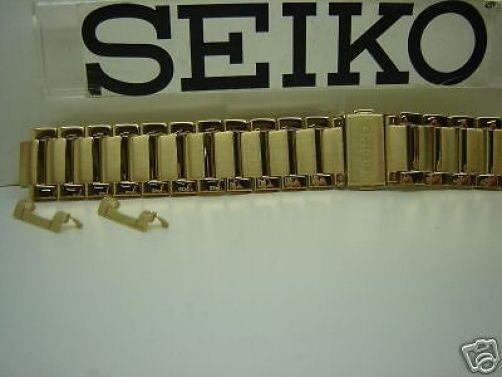 Seiko WatchBand SKK518 Gold Tone Bracelet w/ Push Button Deployment Buckle