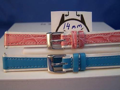 Two ladies 14mm Watchband Leather 2-Color Fingernail Pins