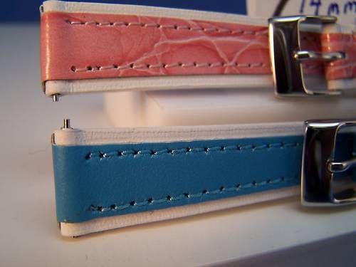 Two ladies 14mm Watchband Leather 2-Color Fingernail Pins