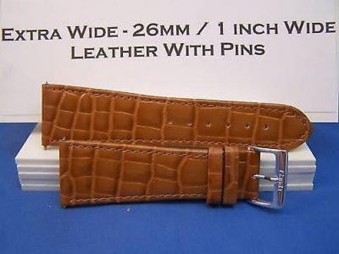 26mm Wide Tan Leather .Genuine Leather.Good Quality Watchband