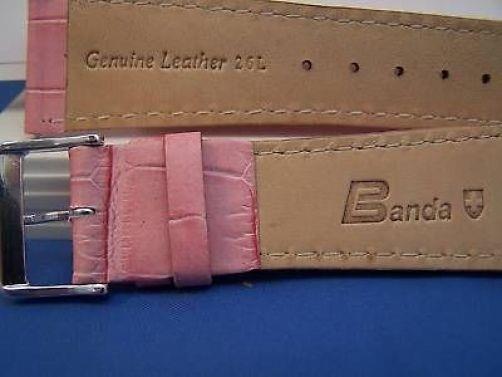 24mm Wide Pink Leather .Genuine Leather.Good Quality Watchband