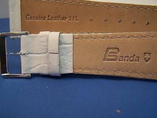 24mm Wide white Leather .Genuine Leather.Good Quality Watchband