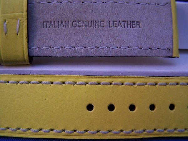 Swiss Army watchband Cavalier Yellow Italian Leather Man's 20mm w/Spring Bars