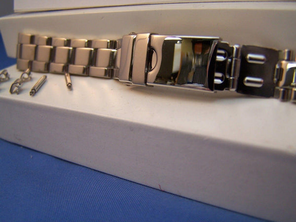 Swiss Army watchband Officers Ladies 15mm Bracelet Polished Steel Silver Tone