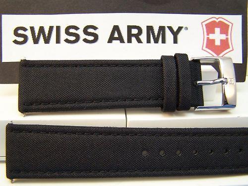 Swiss Army watchband Infantry 22mm black Mesh Cap leathr