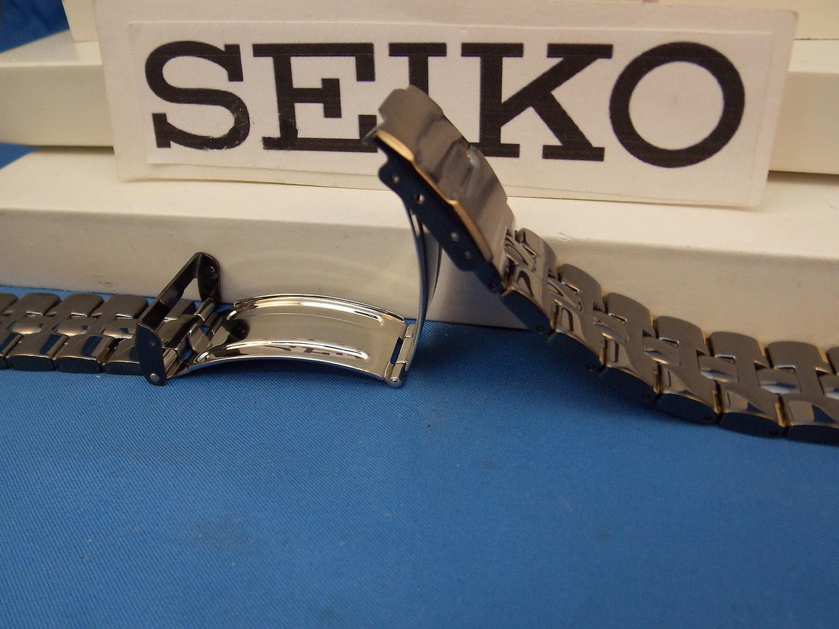 Seiko WatchBand SDWF17P Black and Gold Tone Bracelet w/Fold Safety Clasp buckle