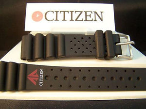 Citizen Watchband Promaster Logo 20mm Black Rubber Diver Style Strap. Watchband