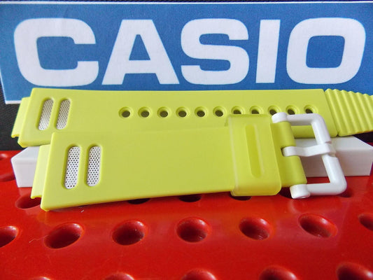 Casio Watchband G-001 HC-3 Pale Yellow Hyper G-Shock Strap W/ Metal Mesh Insert