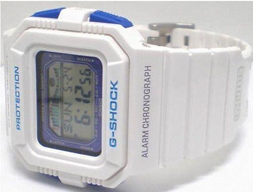 Casio watchband GLX-5500 -7 G-Lide Shiny white G-shock Watchband- w/Graphics