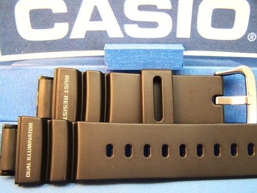 Casio Watchband G-9100 GW-9100 Black Resin Steel buckle