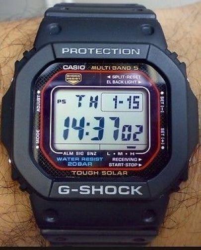 Casio Watchband GW-M5600 R and GW-M5610 R. Polished Black Resin G-Shock Strap