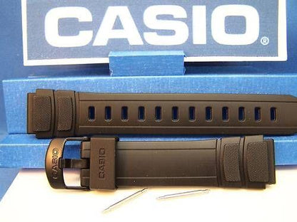 Casio Watchband HDA-600 Black Resin Strap. 18mm Watchband