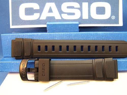 Casio Watchband HDA-600 Black Resin Strap. 18mm Watchband