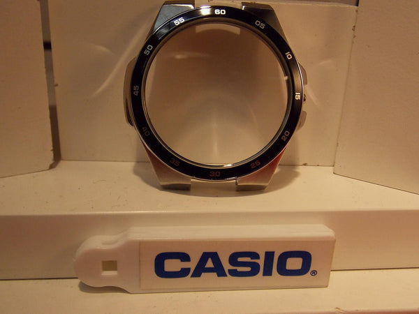 Casio Watch Parts  EF-340 : Case / Bezel / Crystal. Steel Silver Color