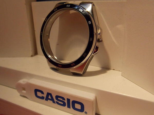 Casio Watch Parts  EF-340 : Case / Bezel / Crystal. Steel Silver Color