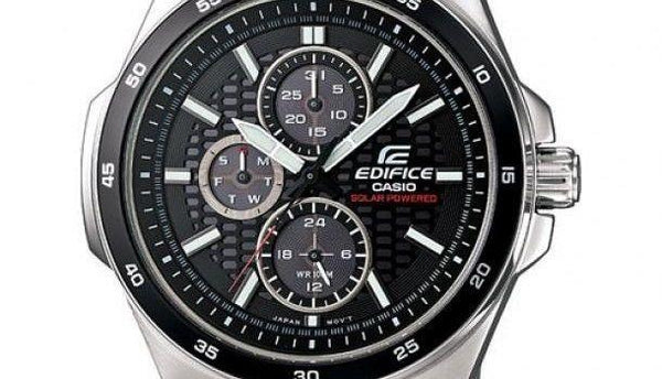 Casio Watch Parts  EF-340 : Case / Bezel / Crystal. Steel Silver Color