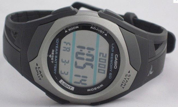 Casio watchband STR-300 C. Black Resin Phys Chrono Lap Memory 60