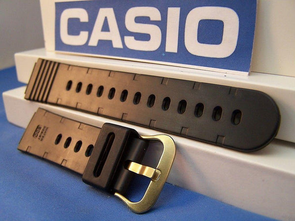 Casio watchband DW-1200 Black Resin  With Casio Logo Gold Tone buckle