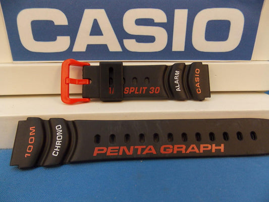 Casio Watchband PGW-30 -4 Pentagraph Lap Split 30 Orange/white Graphic Watchband